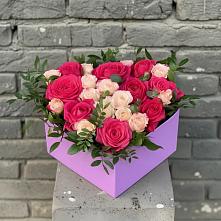 Цветочная композиция из Розы в коробке #REPLACE_PRED# Покровском Ставропольского края
