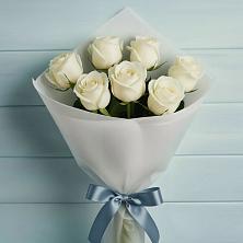 Букет 7 Белых роз Эдлесс Лав в Покровском Ставропольского края