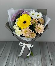 Букет цветов из:  Розы, Герберы и Хризантемы в Покровском Ставропольского края