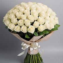 Букет 101 беля роза Белоснежка в Покровском Ставропольского края
