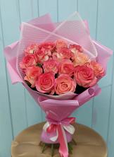 Букет 15 Розовых роз Равель в Покровском Ставропольского края